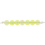 Kunststoff-Perlen Itoshii, Buchstaben, rund, transparent, 7 x 4 mm, 165 Stk, Gelb
