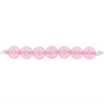 Kunststoff-Perlen Itoshii, Buchstaben, rund, transparent, 7 x 4 mm, 165 Stk, Rosa