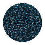 Rocailles-Perlen, 3,1 mm, 14 g, Petrol mit Silbereinzug