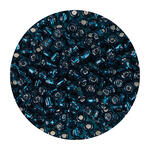 Rocailles-Perlen, 4 mm, 14 g, Petrol mit Silbereinzug