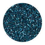 Rocailles-Perlen 2Cut, 2 mm, 14 g, Petrol mit Silbereinzug