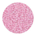 Rocailles-Perlen, 3,1 mm, 14 g, Rosa Transparent