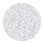 Rocailles-Perlen, 3,1 mm, 14 g, Wei Irisierend