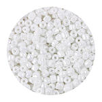 Rocailles-Perlen, 4 mm, 14 g, Wei Irisierend