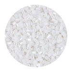 Rocailles-Perlen 2Cut, 2 mm, 14 g, Wei Irisierend
