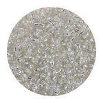 Rocailles-Perlen, 3,1 mm, 14 g, Transparent mit Silbereinzug