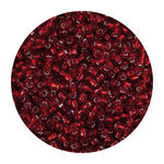 Rocailles-Perlen, 3,1 mm, 14 g, Rot mit Silbereinzug