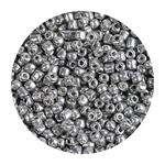 Rocailles-Perlen, 4 mm, 14 g, Silber Metallic