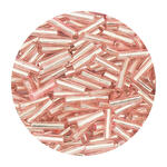 Rocailles-Perlen Stbchen, 6,75 mm, 14 g, Rosa Irisierend
