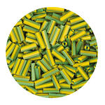 Rocailles-Perlen Stbchen, 6,75 mm, 14 g, Grn-Gelb