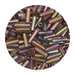 Rocailles-Perlen Stbchen, 6,75 mm, 14 g, Lila Regenbogen