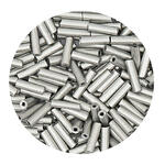Rocailles-Perlen Stbchen, 6,75 mm, 14 g, Grau