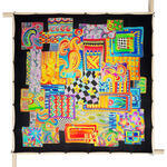 Gutta-Tuch 90x90, Pong� 08, Motiv Patch