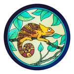 Gutta-Fensterbild 20cm, Pong� 08, Chameleon