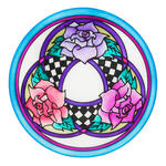 Gutta-Fensterbild 20cm, Pong� 08, 3 Roses