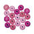 Holzperlen, poliert, 8 mm ø, 82 St., Pink-Töne - Mix-Pinktöne