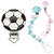 SALE Schnulli-Ketten-Clip Fuball, Wei/Schwarz, 1 Stk. - Clip Fuball Wei/Schwarz