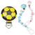 SALE Schnulli-Ketten-Clip Fuball, Gelb/Schwarz, 1 Stk. - Clip Fuball Gelb/Schwarz