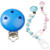 SALE Schnulli-Ketten-Clip, Blau, 37x11,5mm, 1 Stk. - Clip Blau