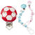 SALE Schnulli-Ketten-Clip Fuball, 37x11,5mm, Wei/Rot - Clip Fuball Wei/ Rot