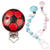 SALE Schnulli-Ketten-Clip Fuball,37x11,5mm Rot/Schwarz - Clip Fuball Rot/Schwarz