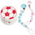 SALE Schnulli-Fuball, Wei/Rot, 20x10mm, 4 Stk. - Fuball Wei/Rot