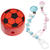SALE Schnulli-Fuball, Rot/Schwarz, 20x10mm, 4 Stk. - Fuball Rot/Schwarz