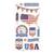 NEU SOFTY 3-D Sticker / Aufkleber, USA / Independence Day, 1 Bogen - USA II