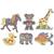 Steckplatten, 6 St�ck, Ente, Elefant, Giraffe, B�r, Pferd und Fisch, Gr��e 10x11-13x16,5 cm