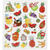 Stickerbogen, selbstklebend, 15x16,5cm, Motiv: Exotische Früchte - Exotische Früchte