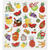 Stickerbogen, selbstklebend, 15x16,5cm, Motiv: Exotische Frchte - Exotische Frchte