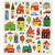 Stickerbogen, selbstklebend, 15x16,5cm, Motiv: Stadt - Stadt