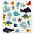Stickerbogen, selbstklebend, 15x16,5cm, Motiv: Meerestiere - Meerestiere