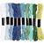 Stickgarn, Dicke 1 mm, Harmonie in Blau-Gr�n, 10 St�ck x 8 m