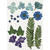 NEU Trockenblumen-, Blätter-Sortiment, flach gepresst, Blau