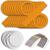 NEU Laternen-Set Orange / Ocker, 10 runde Laternen-Rohlinge, 10 Bgel & 20 runde Laternenzuschnitte