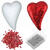 DIY Set Pailletten-Herz, Bastelset Muttertag, 2 Styroporherzen 12cm, 1 Pack Pailletten rot, Stecknadeln 10mm