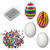 DIY Set Pailletten-Eier, Osterset, Geschenkset, 4 Styroporeier 8cm, 1 Pack Pailletten bunt sortiert, Stecknadeln 10mm
