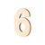 SALE Holz-Zahl flach, 6, Gre: ca. 80 x 5 mm - 6