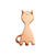 Kupferanhänger, Katze, Größe: ca. 25 x 13 mm, Efcolor / Emaille