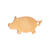 Kupferanhänger, Glücksschwein, Größe: ca. 24 x 13 mm, Efcolor / Emaille