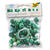 Holzperlen Mix mit Bndern, grn/wei, 60 g - Grn/Wei