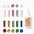 NEU Organic Bio Glitter-Flakes Set, 10 Farben sortiert & 1 Deko-Kleber 90g Bild 3