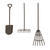 Metall Werkzeug-Set, rostig, 3-teilig, 12cm