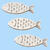 NEU Holz-Fische mit Glimmer, 40 mm, Beutel mit 6 Stck, weiss