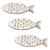 NEU Holz-Fische mit Glimmer, 40 mm, Beutel mit 6 St�ck, wei�