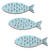 NEU Holz-Fische mit Glimmer, 40 mm, Beutel mit 6 St�ck, t�rkis