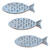 NEU Holz-Fische mit Glimmer, 40 mm, Beutel mit 6 St�ck, hellblau