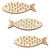 NEU Holz-Fische mit Glimmer, 40 mm, Beutel mit 6 St�ck, natur