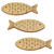 NEU Holz-Fische mit Glimmer, 40 mm, Beutel mit 6 St�ck, gold